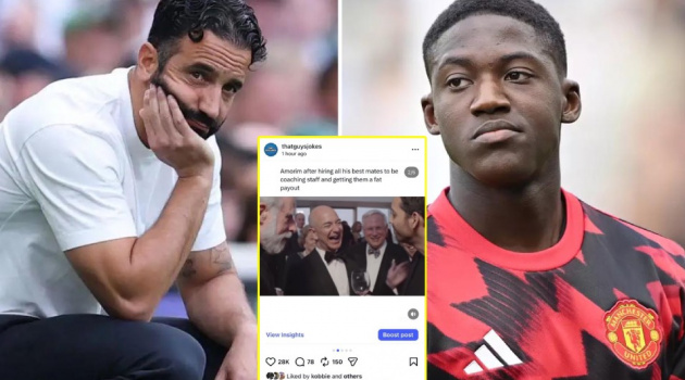 Mainoo thả tim ảnh chế giễu Amorim sau trát sa thải