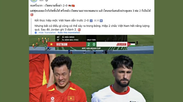 Fanpage Thái tẽn tò vì đoán U23 Việt Nam thua ngược