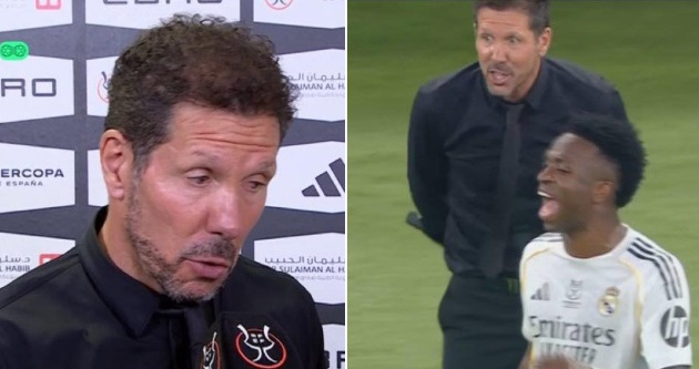 Simeone nói trí nhớ tồi khi bị hỏi vụ ''trù ẻo'' Vinicius