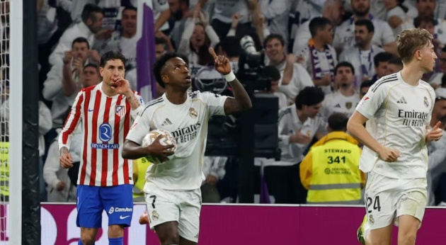 Vinicius lập cú đúp giúp Real Madrid hạ Atletico trong trận cầu 5 bàn
