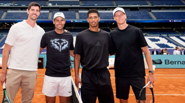 Nadal cùng dàn sao Real Madrid đấu tennis tại Bernabeu
