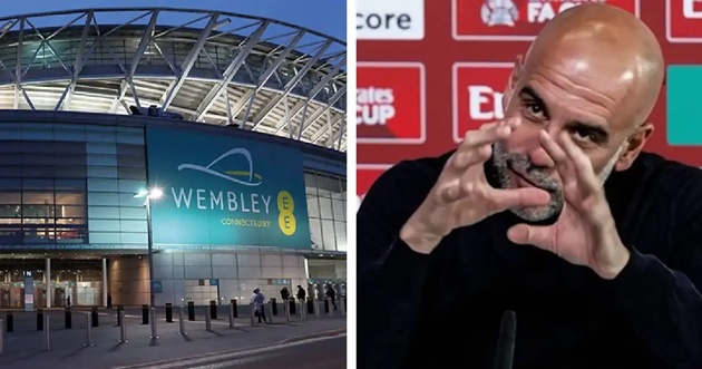 Pep Guardiola đùa rằng muốn có khán đài riêng tại Wembley