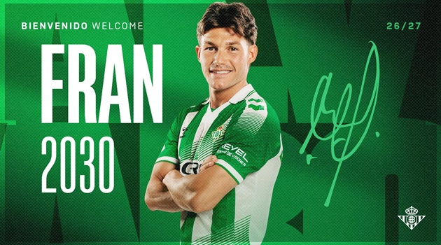 Real Betis chiêu mộ thành công Fran Garcia từ Real Madrid