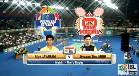 Video: Bán kết giải cầu lông các CLB Ấn Độ 2013, Nguyễn Tiến Minh vs Ajay Jayaram