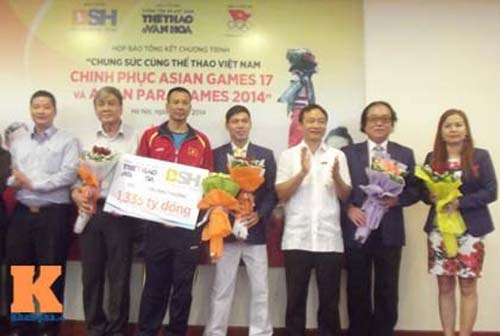 Trao thưởng 1,3 tỷ đồng cho các VĐV chinh phục giải châu Á