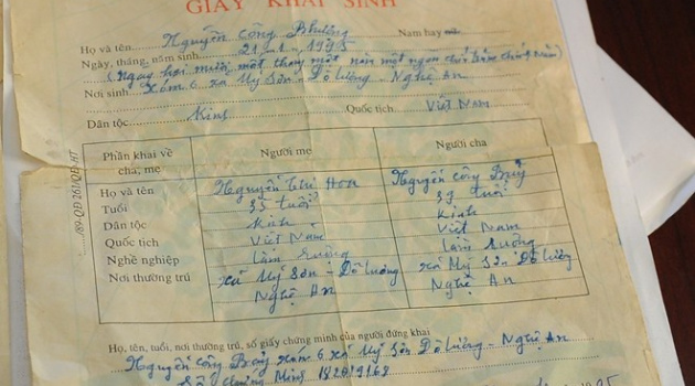 NÓNG: Giấy khai sinh 95 của Công Phượng vô giá trị