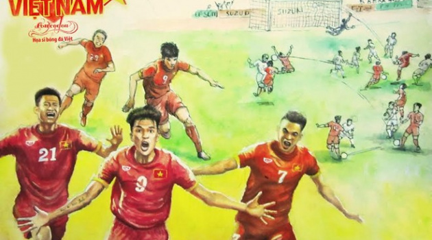 Bộ tranh khoảnh khắc đẹp của đội tuyển Việt Nam gây sốt cộng đồng mạng
