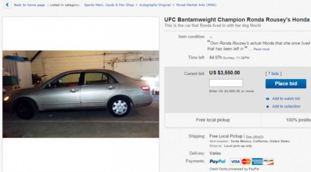Ronda Rousey rao bán xe cũ trên Ebay