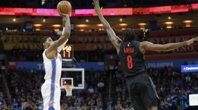 Song sát Westbrook-George cùng có Triple-double, Thunder nhấn chìm Blazers tại Chesapeake Energy Arena