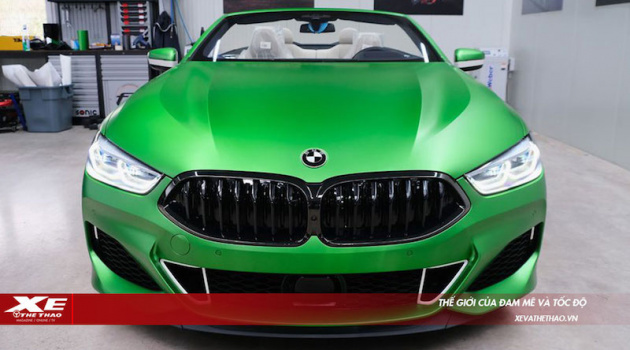 BMW M850i Cabrio khác lạ trong màu áo xanh Matte Krypton Green lạ lẫm
