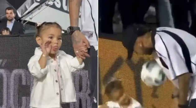 Con gái Neymar gặp sự cố hy hữu trên khán đài trận Santos vs Corinthians